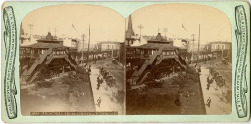 Broadway vanaf 33rd Street, ca. 1860-1880
